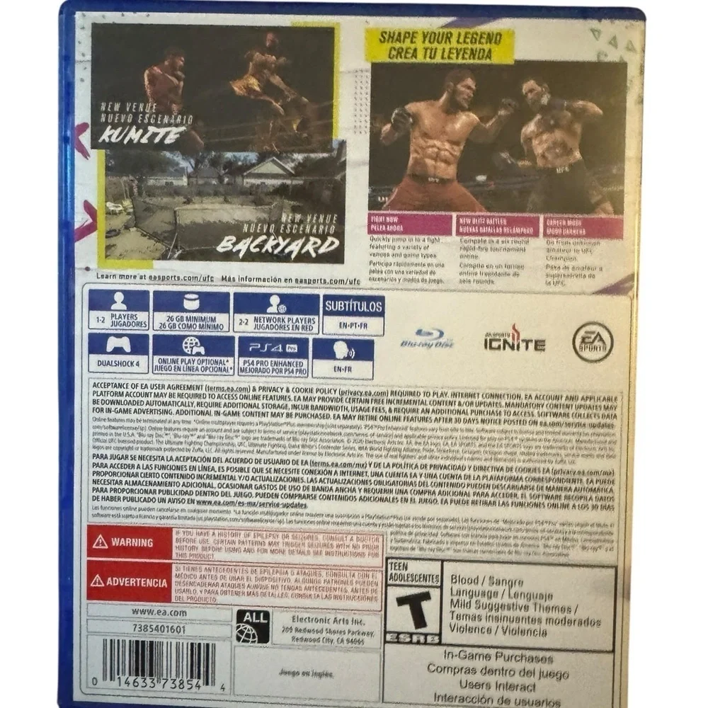 Used UFC 4 for PS4 - crack on case see pics